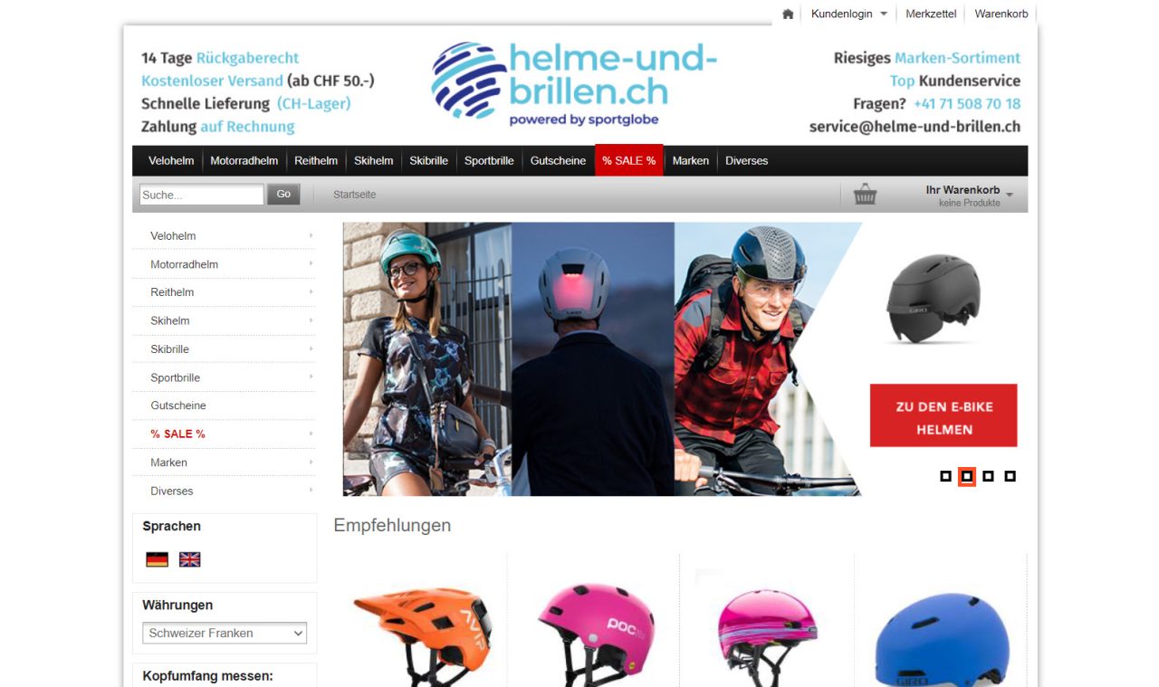 helme und brillen.ch shop